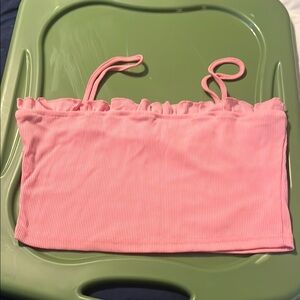 Pink Ruffled Tube Top